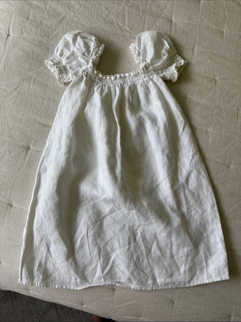 Reformation White Puff Sleeve Kids Dress